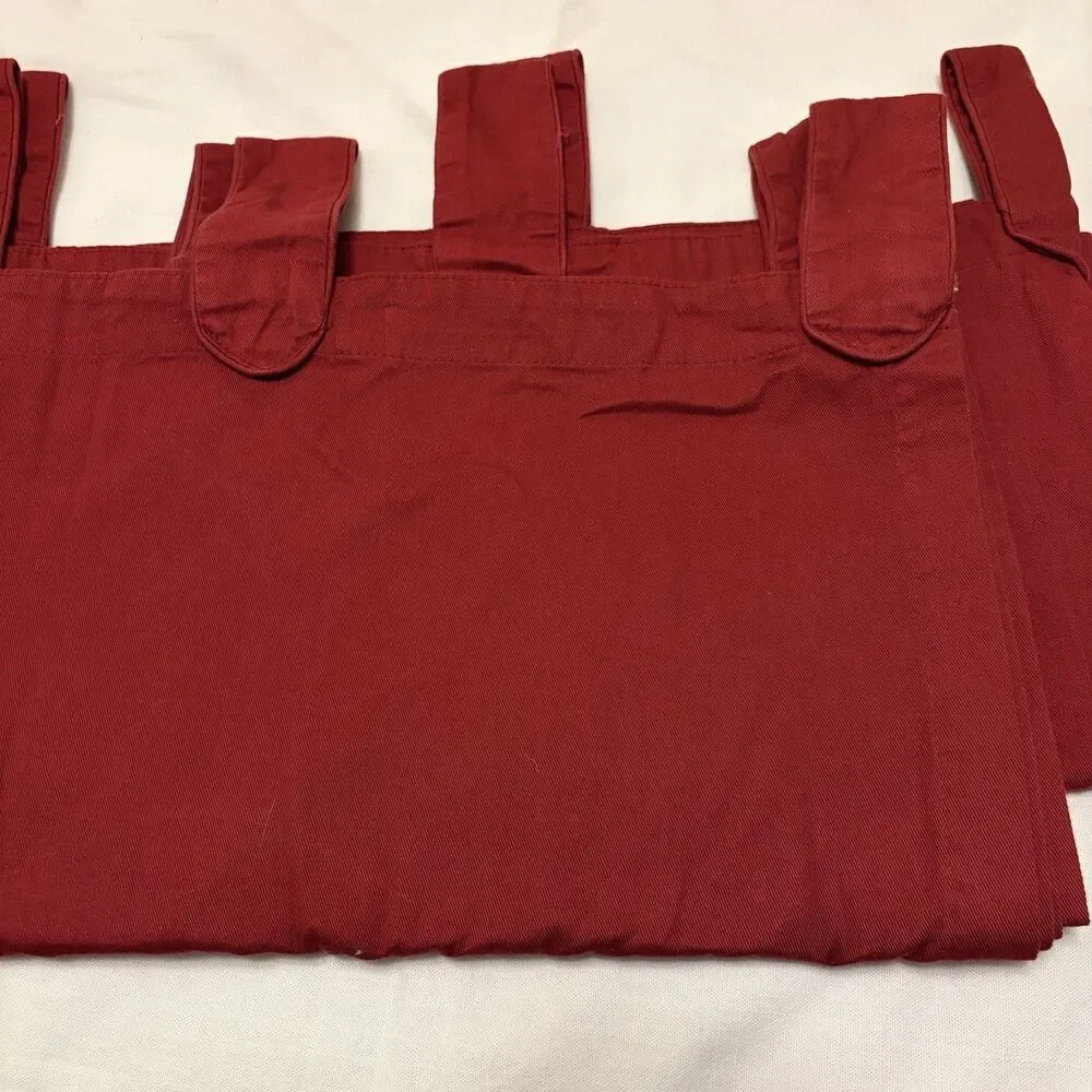 Tab Top 100% Cotton Curtain Panels 40”x84” Set Of 2 Springs Global Red/Maroon